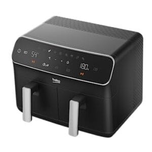 Beko Dual Zone Air fryer ExpertFry FRL5388B | 8.5L Capacity | Smart Finish | Match Cook | Wide LED Screen | 9 Automatic Cooking functions | Dehydrate | Air Fry