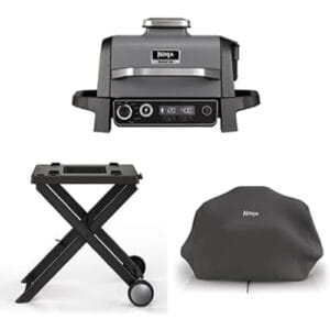 Bundle of Ninja Woodfire Electric BBQ Grill & Smoker, 7-in-1 Outdoor Barbecue Grill & Air Fryer OG701UK + Official Folding Grill Stand + Official Water Resistant Grill Cover Anti-Fade Bundle of Ninja Woodfire Electric BBQ Grill & Smoker, 7-in-1 Outdoor Barbecue Grill & Air Fryer OG701UK + Official Folding Grill Stand + Official Water Resistant Grill Cover Anti-Fade