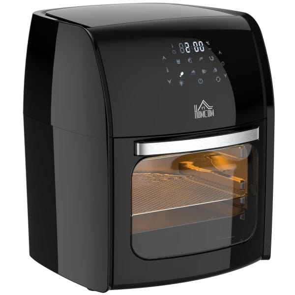 HOMCOM 12L 8 in 1 Digital Air Fryer Oven with Air Fry, Roast, Broil, Bake, Dehydrate, Rapid Air Circulation and 60-Minute Timer, 1800W, Black