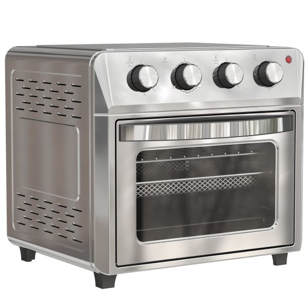 HOMCOM 24L Air Fryer Oven, Mini Oven, Oil Free Cooking, Grill, Roast, Bake, with Adjustable Temperature, Timer, 1600W, Silver Aosom UK