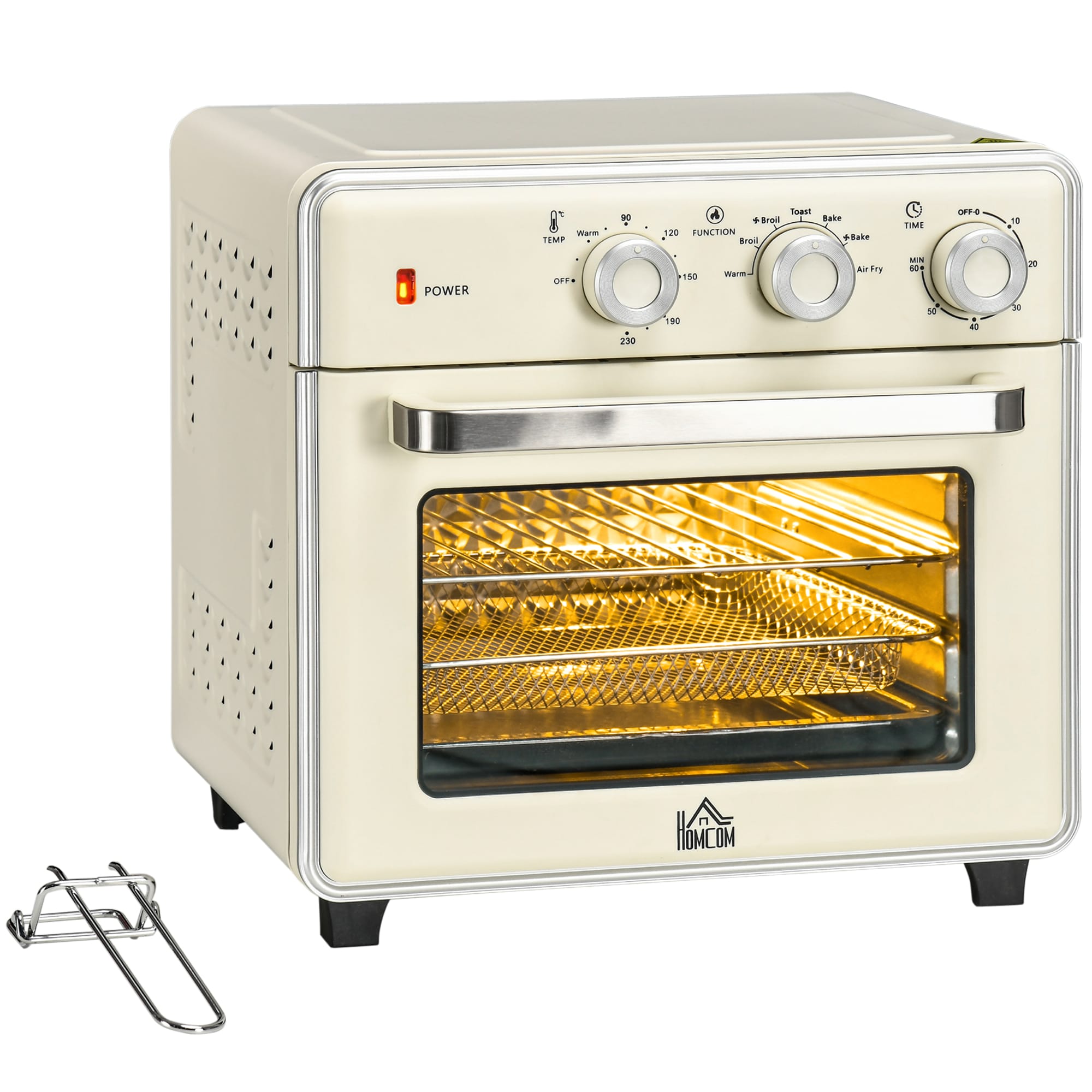 HOMCOM 7-in-1 Toaster Oven, 20L 4-Slice Convection Oven with Warm, Broil, Toast, Bake, Air Fryer, 60min Timer and Adjustable Thermostat HOMCOM 7-in-1 Toaster Oven, 20L 4-Slice Convection Oven with Warm, Broil, Toast, Bake, Air Fryer, 60min Timer and Adjustable Thermostat
