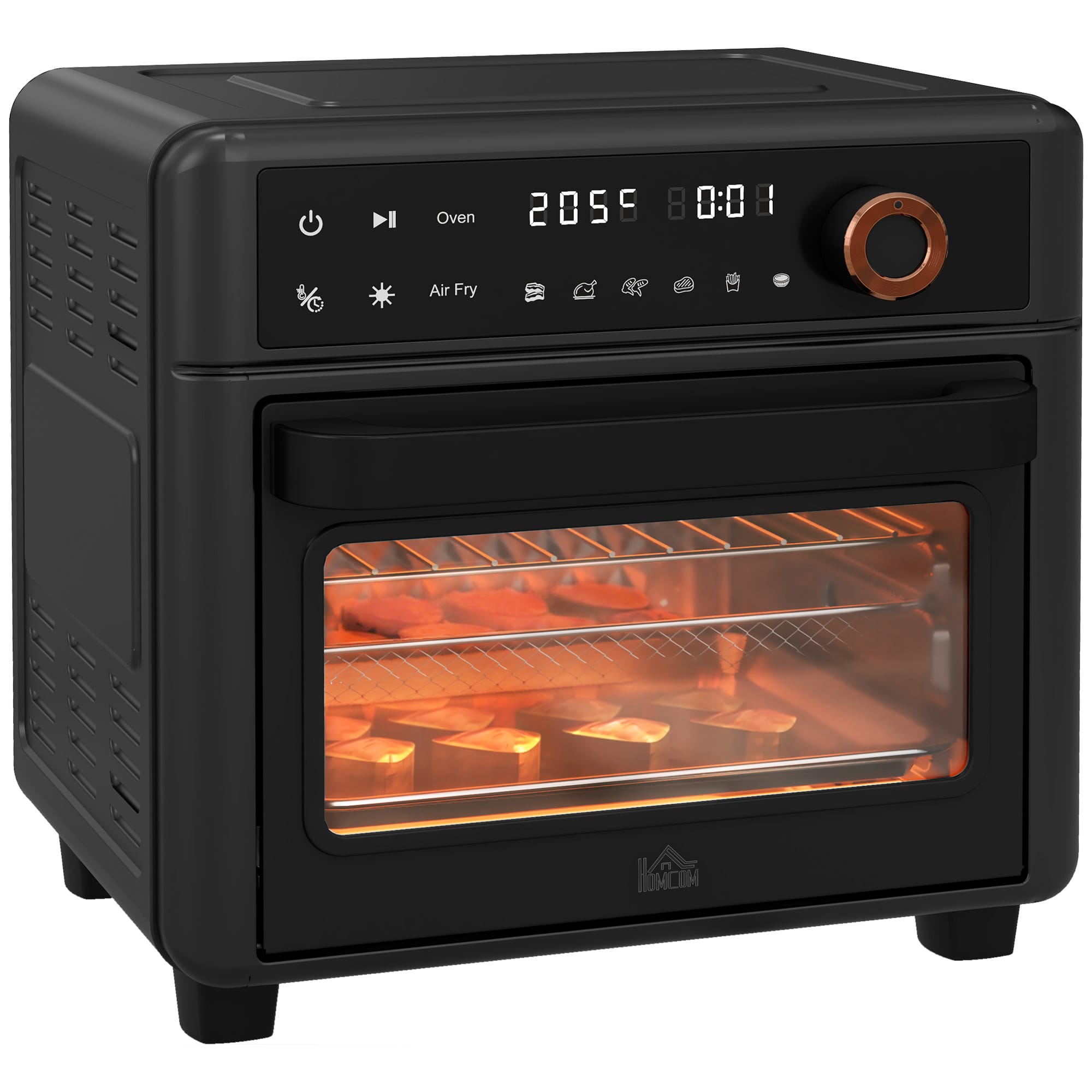 HOMCOM Air Fryer Oven, 13L Mini Oven, Multifunction Countertop Convection Oven with 12 Presets, Adjustable Temp and Time, 1200W
