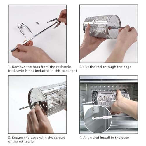 HYSapientia® air Fryer Oven Accessories - Suitable for 15 22 24L air Fryer Oven (Rolling Grill Basket) HYSapientia® air Fryer Oven Accessories - Suitable for 15 22 24L air Fryer Oven (Rolling Grill Basket)