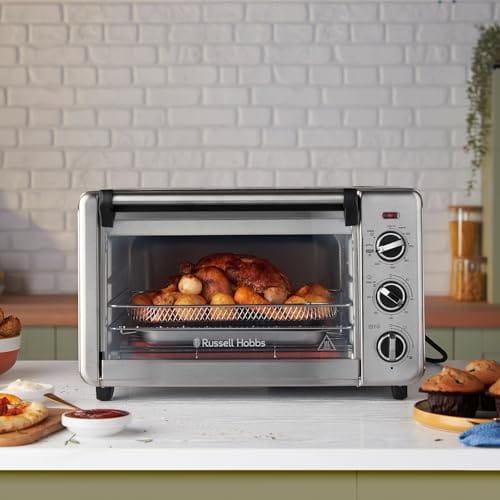 Russell Hobbs 20L Oven 5-in-1 Rapid Hot Air Fryer, Mini Oven, Grill, Toaster, Warming Function, Timer, Energy Saving, Pizza Diameter 30cm, Incs. Frying Basket, Baking Tray & Grill Rack, 26680 Russell Hobbs 20L Oven 5-in-1 Rapid Hot Air Fryer, Mini Oven, Grill, Toaster, Warming Function, Timer, Energy Saving, Pizza Diameter 30cm, Incs. Frying Basket, Baking Tray & Grill Rack, 26680